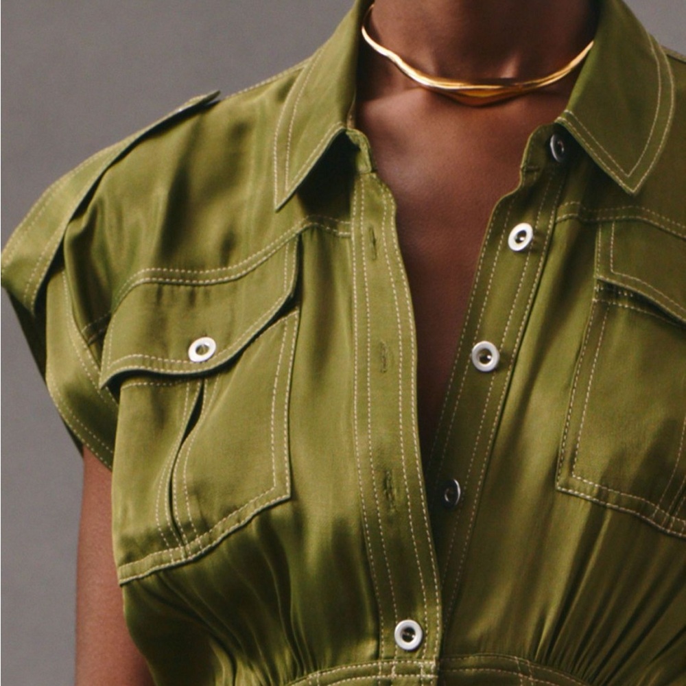 Anthropologie Sage Green Jumpsuit M - Picture 2 of 6